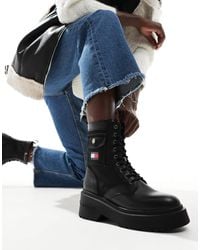 Tommy Hilfiger - Chunky Combat Lace Boots - Lyst