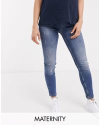 GeBe Maternity Over The Bump Skinny Jean - Blue