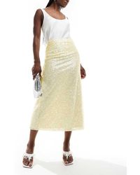 ASOS - Gonna Midi Pastello Con Paillettes - Lyst