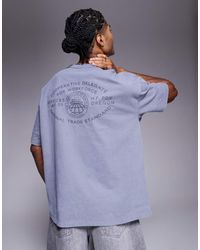 ASOS - Oversized T-Shirt Van 240Gsm Zware Stof Met Grafische Tekstprint En Naaddetail - Lyst