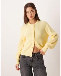 Jdy - Ribbed Cardigan With Pearl Buttons - Lyst