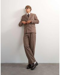 TOPMAN - Wide Leg Textured Trouser With Pleats - Lyst