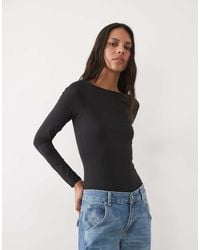 New Look - Boat Neck Polyamide Long Sleeved Body - Lyst