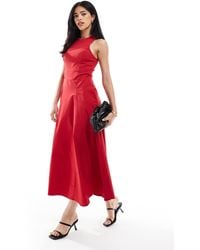 ASOS - Bengaline Sleeveless Corset Waist Midi Dress - Lyst