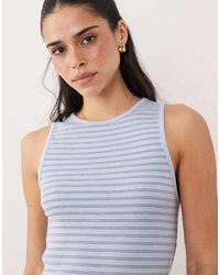 Mango - Cotton Rich Boat Neck Sleeveless Top - Lyst