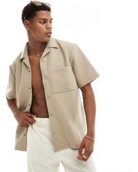 River Island - Short Sleeve Textured Shirt Co-ord - Lyst