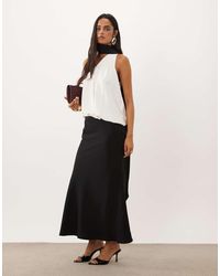 ASOS - One Shoulder With Tie Neck Maxi Dress - Lyst