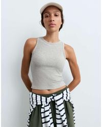 Oysho - Rib Modal Blend Long Tank Top - Lyst