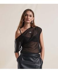 adidas Originals x ASOS - Sheer Asymmetrical Top - Lyst