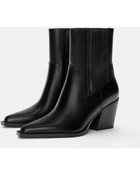 Pull&Bear - Heeled Cowboy Ankle Boots - Lyst