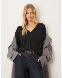 ASOS - Breathemax Lyocell Drapey V Neck T-shirt - Lyst