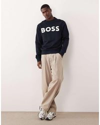BOSS - Hugo Boss Relaxed Sweatshirt With Logo Print - Lyst