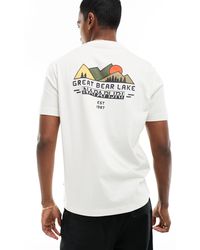Napapijri - Camiseta blanco hueso con estampado gráfico en la espalda tahi - Lyst