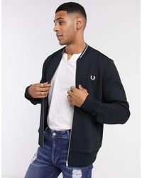 Fred Perry - Tipped Collar Zip-up Bomber Jacket - Lyst