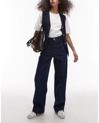 TOPSHOP - Mid Rise Loose Fit Jean With Patch Pocket - Lyst