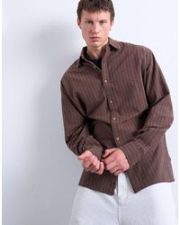 TOPMAN - Gestreept Oxford Overhemd Met Oversized Pasvorm - Lyst