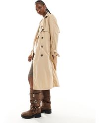 French Connection - Trench lungo leggero color pietra - Lyst