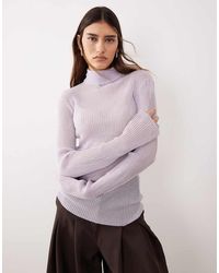 ARRANGE - Sheer Knit Long Sleeve High Neck Top - Lyst