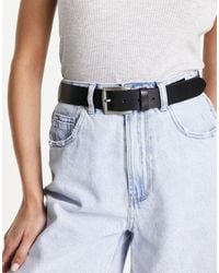 Pieces - Leather Buckle Belt - Lyst