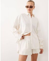 ASOS - Linen Look Pull On Shorts - Lyst