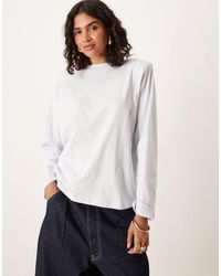 ASOS - Grown On Neck Long Sleeve Crew With Shoulder Pads - Lyst
