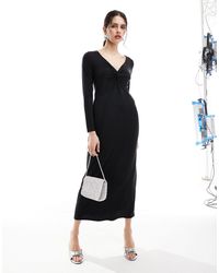 & Other Stories - Supersoft Luxe Jersey Midi Dress With Twist Front Detail - Lyst