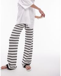 TOPSHOP - Knitted Stripe Trousers - Lyst