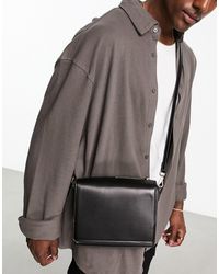 ASOS - Faux Leather Box Bag With Zip Top - Lyst