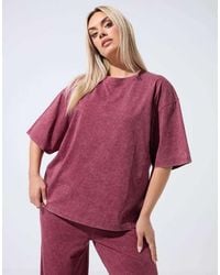 Yours Clothing - Acid Wash Seam Detail Top - Lyst