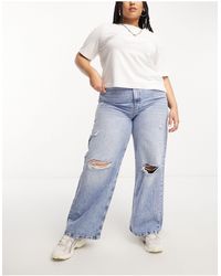 ASOS - Asos design curve - dad jeans medio con strappi - Lyst
