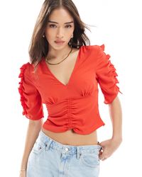 ASOS - V Neck Tea Blouse - Lyst