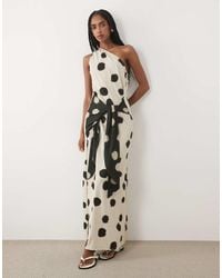 ASOS - One Shoulder Polka Dot Maxi Dress - Lyst