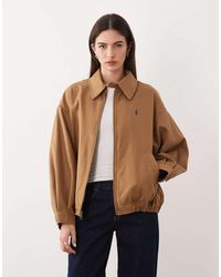 Polo Ralph Lauren - Icon Logo Cotton Twill Oversize Fit Harrington Bomber - Lyst