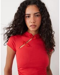ASOS - Stand Collar Cap Sleeve Top - Lyst