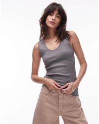 ARKET - Stretch Rib Jersey Fitted Singlet Top With Scoop Neck - Lyst