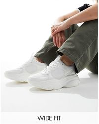 ASOS - Drop - sneakers bianche a pianta larga - Lyst