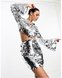 Collective The Label - Exclusive Disc Sequin Cut-out Mini Dress - Lyst