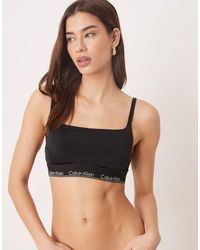 Calvin Klein - Logo Band Square Neck Bralette Bikini Top - Lyst