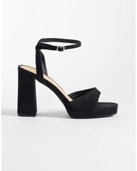 SEQWL - Faux-suede Platform Block Heeled Sandals - Lyst