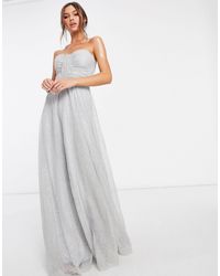 goddiva bandeau sequin embellished maxi dress in gold