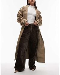 ASOS - Textured Velvet Tailored Wide Leg Trouser - Lyst