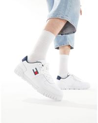Tommy Hilfiger - Essential - sneakers bianche con suola cupsole - Lyst