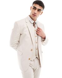 ASOS - Slim Linen Blend Suit Jacket - Lyst
