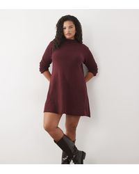 Pieces Plus - Pieces Curve Long Sleeve Knitted Mini Dress - Lyst