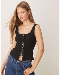 ASOS - Button Down Vest With Blanket Stitch Detail - Lyst