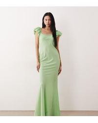 ASOS - Asos Design Tall Ruffle Sleeve Double Layer Shift Dress - Lyst