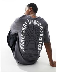 ADPT - T-shirt oversize avec imprimé vase au dos - foncé - Lyst