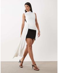Bardot - Jordan Longline High Neck Top With Tie Waist - Lyst
