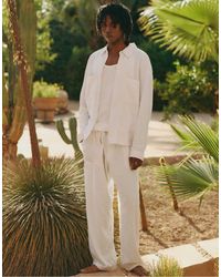 Pull&Bear - – jogginghose aus leinenmix - Lyst