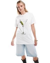 ASOS - Oversized T-shirt With Martini Drink Graphic - Lyst